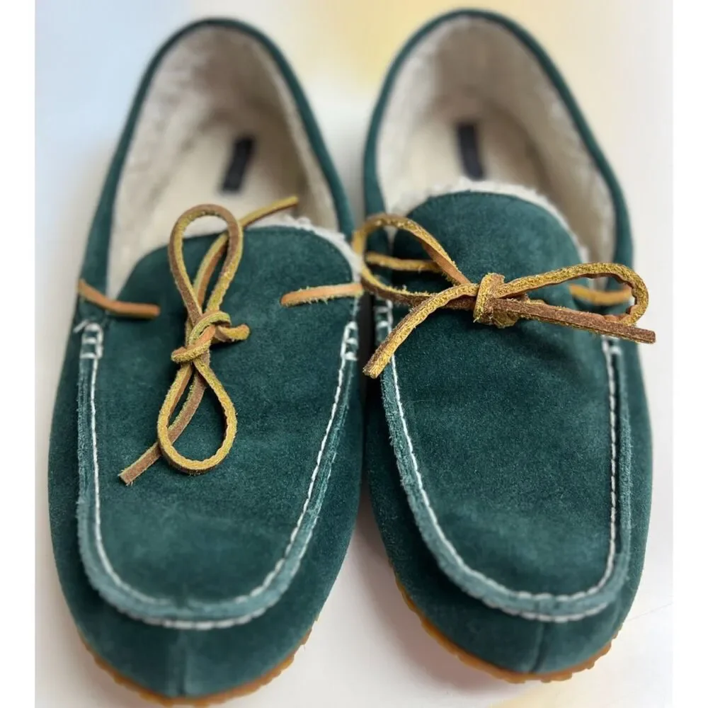 Lands' End green suede moccasins. Size 9 men's.